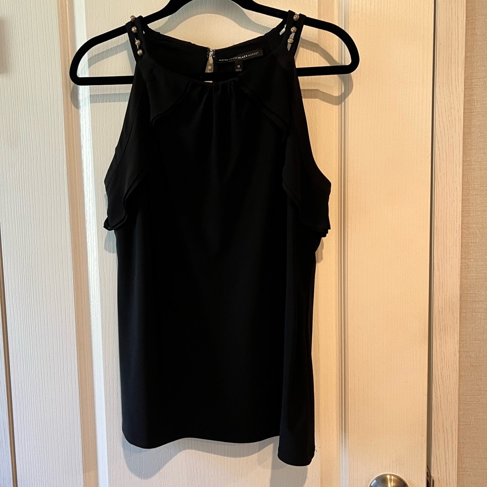 White House Black Market Black Sleeveless Tank Top